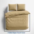 thumbnail image 2 of 128x120 Duvet Cover Set 3 Sided Zipper Duvet Cover Oversized King Plus - Microfiber Set with 3 Sided Zipper Close, 3 PCS Duvet Cover & 2 Pillow Cases(20'X40) Beige, 2 of 7
