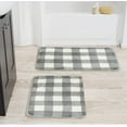 thumbnail image 3 of Dearfoams Faux Fur Cozy Buffalo Plaid Grey & White Polyester Bath Rugs, 18" x 27", (2 Count), 3 of 5