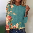 thumbnail image 7 of DISKEBUISS Women's Fashion Print Tops Round Neck Long Sleeve Loose Fall & Winter T-Shirts for Daily Casual, 7 of 7