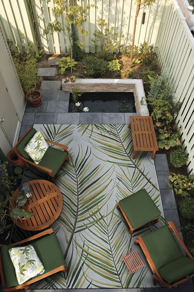Couristan Dolce Bamboo Forest Indoor/Outdoor Area Rug, 5'3" x 7'6", Frost