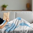 thumbnail image 3 of Map Soft Flannel Fleece Throw Blanket, Blue Watercolor Style World Map Pastel Colored Display of Continents, Cozy Plush for Indoor and Outdoor Use, 60" x 80", Pale Blue White, by Ambesonne, 3 of 5