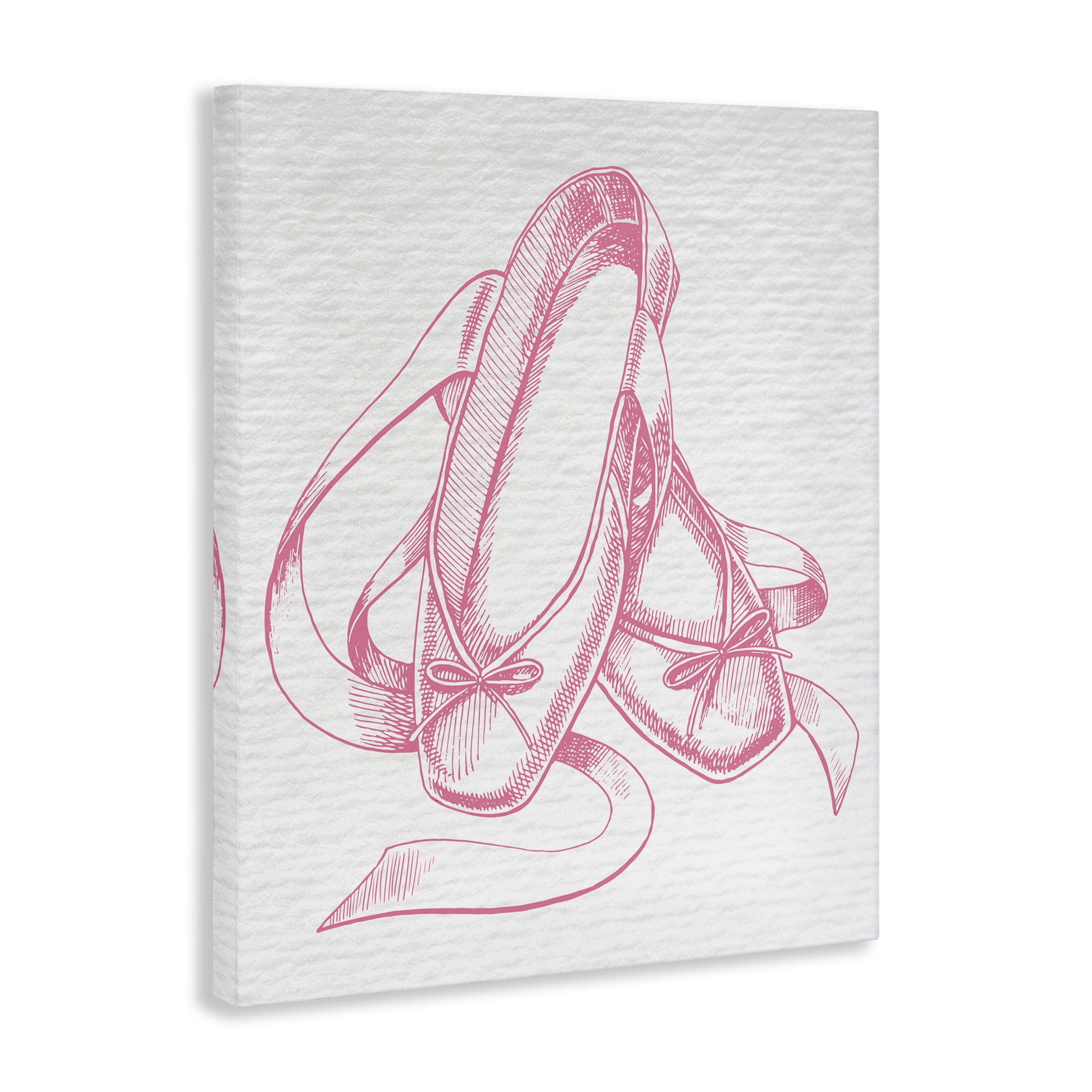 Stupell Industries Pink Ballet Slippers Sports Painting Gallery Wrapped Canvas Art Print Wall Art, 30 x 40