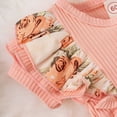 thumbnail image 6 of WIBACKER Newborn Baby Girls Summer Clothes Infant Short Sleeve Floral Print Romper Dress Headband Outfits, 6 of 10