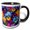 Black/White, variant on 3drose, Pretty Colorful Pansy Flower Pattern, 11oz Two-tone Black Mug