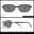 thumbnail image 3 of Gentlemans Hipster Oval Rectangle Horned Fashion Hustler Sunglasses Black - Orange, 3 of 8