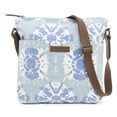 thumbnail image 2 of Aqua Blue Bohemian Handbags Sierra Explorer Crossbody Cotton Adjustable Strap Distressed Appearance Pewter Hardware Canvas Tie Dye Crossbody, 2 of 5