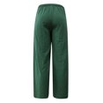 thumbnail image 4 of Women's Cotton Linen Palazzo Pants Elastic Waist Drawstring Wide Leg Pants Casual Baggy Lightweight Lounge Trousers Ladies Clothes, 4 of 5