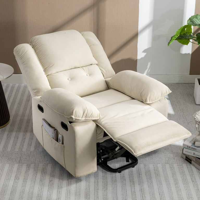 Electric Power Fabric Padded Lift Massage Chair Recliner Sofa-Beige