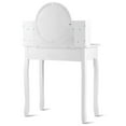 thumbnail image 4 of Kadyn Makeup Vanity Table Set Girls Dressing Table with Drawers Oval Mirror-White, 4 of 8
