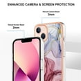 thumbnail image 3 of Designed for iPhone 14 Marble Case, Ultra Thin Girls Women Plating Marble Designed Flexible Soft TPU IMD Marble Protective Case Cover for iPhone 14 - Rose, 3 of 6