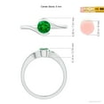 thumbnail image 6 of ANGARA Natural Semi Bezel-Set Solitaire Round Emerald Bypass Engagement Ring in 14K White Gold for Women (Size-5mm) | May Birthstone, Anniversary, Jewelry Gift for Women | Natural Emerald Ring, 6 of 10
