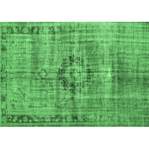 Ahgly Company Indoor Rectangle Persian Emerald Green Traditional Area Rugs, 2' x 3'