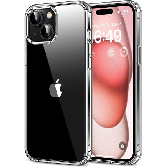 for iPhone 15 Case Clear [Anti-Yellowing] Anti-Scratch Transparent Hard Back and Soft Edge [Military Grade Drop Protection] Shockproof Phone Cover - Crystal Clear