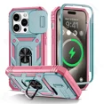 thumbnail image 1 of Étui pour iPhone 16 15 14 13 12 11 Pro TP Max XR Plus avec Glissière de Caméra, Protection Armure de Qualité Militaire, Rotation à 360 Degrés, Couverture Armure tzw, 1 of 7