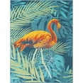 thumbnail image 2 of Unique Loom Outdoor Coastal Collection Area Rug - Flamingo (9'  x 12' Rectangle Multi/Teal), 2 of 9