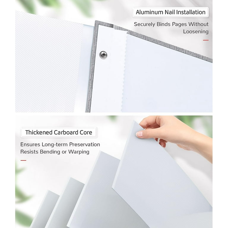 HoneyTolly Large Self-Adhesive Photo Album - 40 Pages, Holds 4x6 & 8x10 Photos, Linen Cover, Includes Pen & Scraper