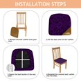 thumbnail image 4 of Purple Black Ornament Eye Pattern Seat Covers for Dining Room Chairs Set Of 4,Stretch Printed Washable Chair Seat Cover with Elastic Ties and Button,Removable Waterproof Couch Cushion Covers, 4 of 6