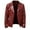 Red, variant on WREESH Mens Faux Leather Jackets Lapel Zip Up Motorcycle Jacket Fashion Slim Jacket Riding Club Jacket Red