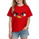 thumbnail image 4 of Tops de Manga Corta Linda con Impresión de Expresión Linda de Color Sólido para Niños Niños Niñas, Camiseta Cómoda Suelta para la Temporada Escolar, 4 of 8