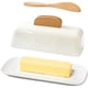 thumbnail image 1 of Mantequera de cerámica con tapa y cuchillo para 120 ml de mantequilla blanca, 1 of 7