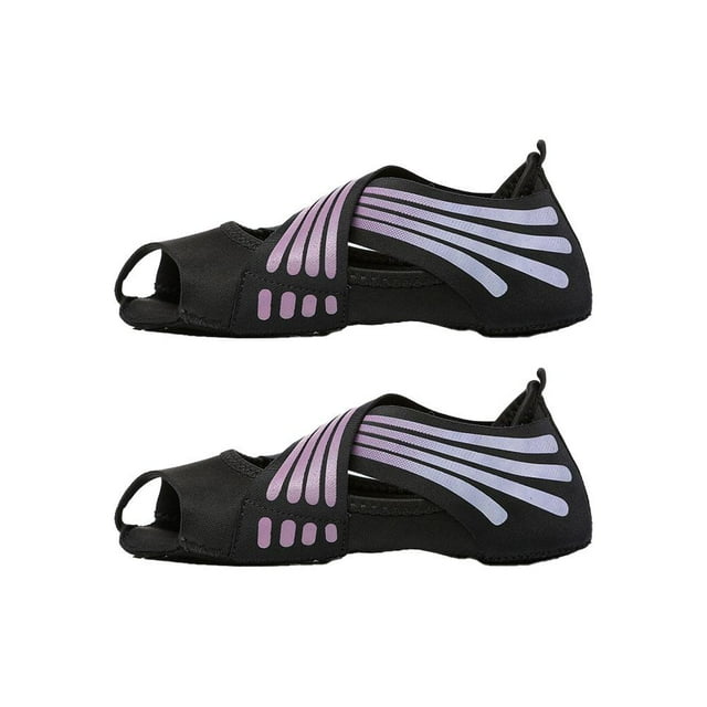 Womens soft soled non slip Pilates shoes, five finger training yoga socks W5