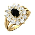 thumbnail image 2 of Mooneye 4.03 Ctw Oval Black Spinel 925 Silver Gold Vermeil Solitaire Women Gift Ring, 2 of 5