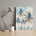thumbnail image 4 of Palm Trees Canvas Wall Art for Living Room Bedroom Bathroom, Coastal Boho Tropical Blue Beige Sandy Beach Island Canvas Art Wall Decor, Artwork for Walls Home Office Decor, 12"x16", 4 of 9