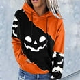 thumbnail image 4 of Halloween Hoodies for Women 2025 Funny Pumpkin Hoodie Long Sleeve Graphic Sweatshirt with Pockets Pullover Tops, 4 of 5
