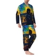 thumbnail image 2 of Salouo Abstract Starry Sky Print Button-Front Long Sleeve Pajama Set for Men, Soft 2Pjs Men's Long Sleeve Sleepwear-Medium, 2 of 7