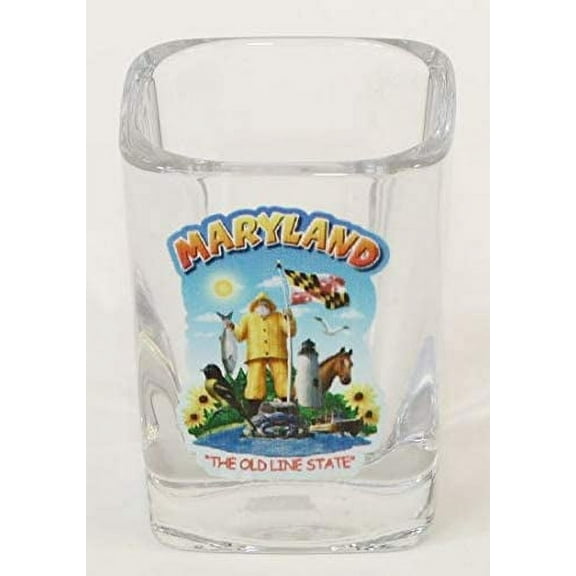 Maryland State Montage Square Shot Glass