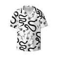 thumbnail image 3 of Goofa Hand Drawn Snake Printed Men's Casual Short-sleeved Shirt,Lightweight Breathable Button-down,Summer Casual men's top,Versatile Fashion shirt-Medium, 3 of 7