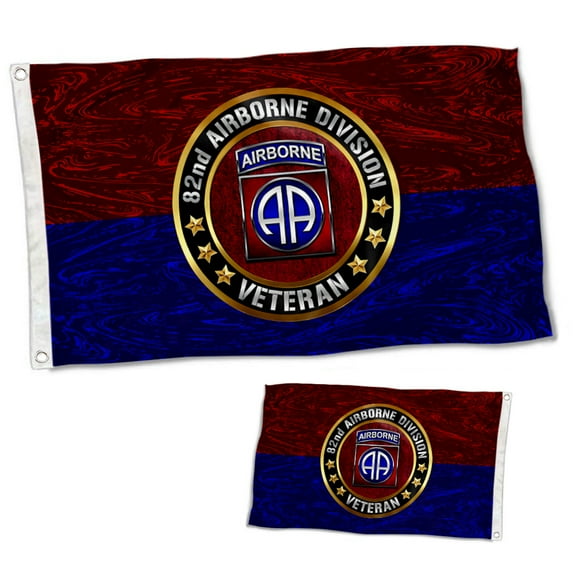 Dutern Double Sided 82nd Airborne Division Veterans Flag Banner 3 Ply with Brass Grommets 3x5 Feet