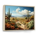 thumbnail image 2 of Designart "Desert Guardian Green Blue Cactus Organ II" Floral Floater Framed Canvas Wall Art, 2 of 7