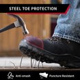 thumbnail image 5 of Work Boots for Men, Steel Toe Waterproof Safety Boots, Comfortable Non-Slip Puncture Resistant Durable Leather Heavy Duty Construction Industrial, 5 of 7