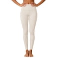 thumbnail image 4 of GEWSEY High Waisted Leggings with Pockets for Women Full Length Capri Buttery Soft Stretchy Yoga Pants (Beige, L), 4 of 9
