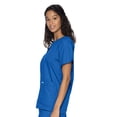 thumbnail image 3 of Landau Essentials Snap Front Scrub Top for Women: Classic Relaxed Fit, V-Neck, 4 Pockets 8232, 3 of 5