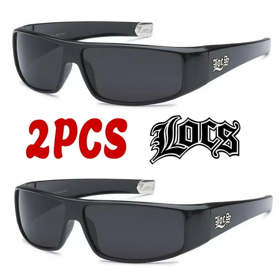 Locs 2 Pack Deal Hardcore Fashion HipHop Black Lowrider Designer Shades Sunglasses 9035BK