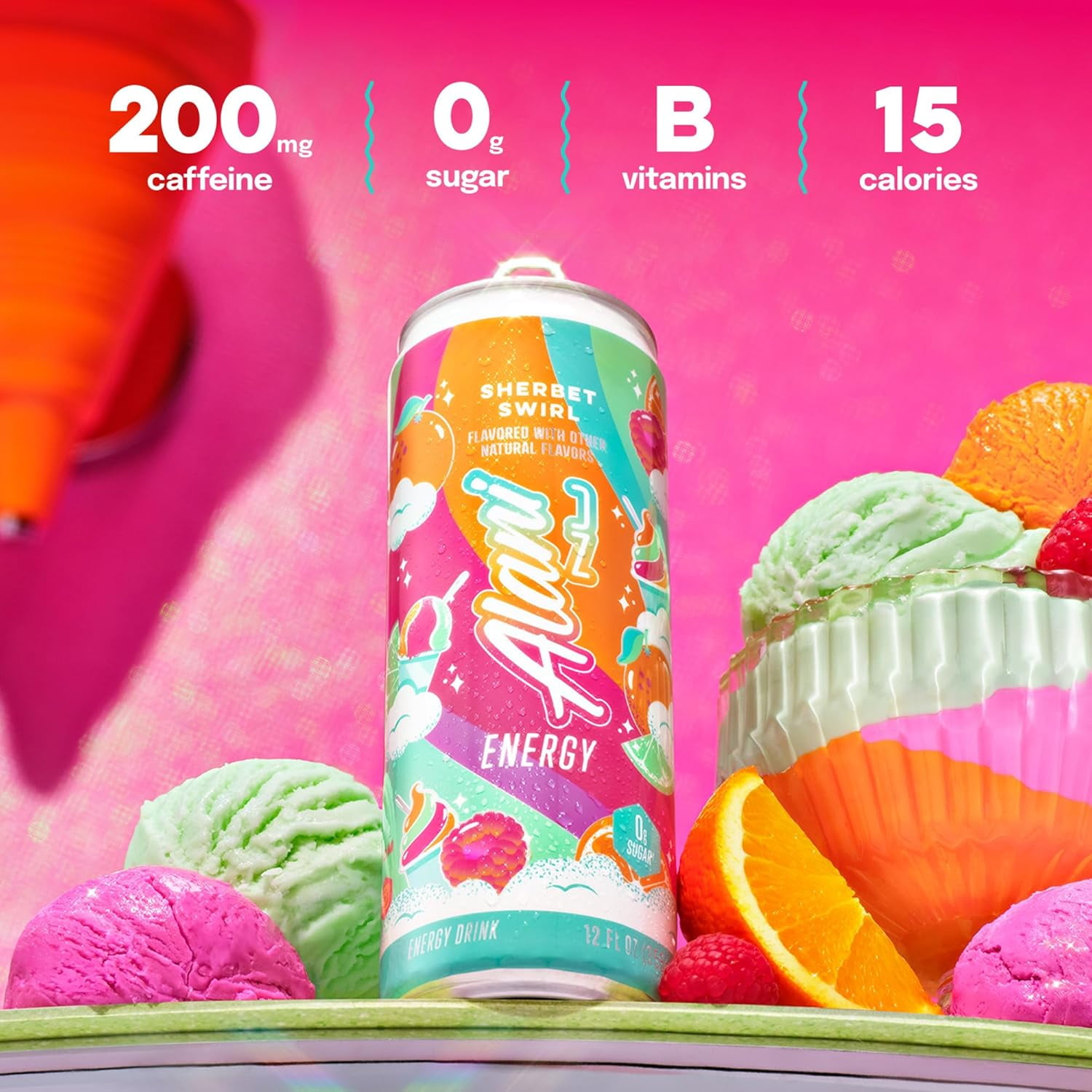Alani Nu Sherbet Slush Energy Drink, 12 fl oz Cans, Pack of 6 Alani Nu Sherbet Slush Energy Drink, 12 fl oz Cans, Pack of 6