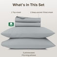 thumbnail image 5 of California Design Den Bed Sheets King - 1000 Thread Count 100% Cotton Sateen - Soft & Thick with Deep Pockets - 4 Piece Sheet Set, Light Grey, 5 of 10