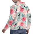 thumbnail image 6 of Lsque Roses and Butterflies Pattern Casual Men's Hoodie,Hooded Sweatshirt with Kangaroo Pocket,Pullover Hoodie-Large, 6 of 7