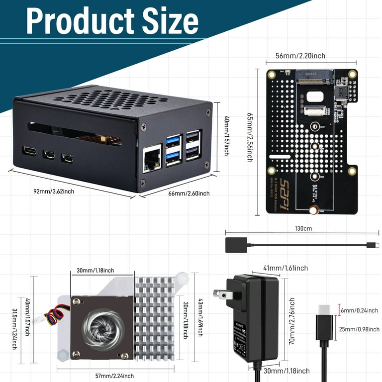 52Pi Starter Kit for Raspberry Pi 5 - 64GB Edition (8GB RAM) with