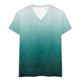 thumbnail image 4 of Luowei Women's Summer Stylish V-Neck Tee - Ombre Gradient Thin Fit Short Sleeve Top, Green, XXL, 4 of 4
