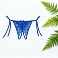 thumbnail image 4 of Iyufng Women's Tie Side Lace Open Crotch Thong Panties Adjustable String Cheeky Low Rise Lingerie Underwear, 4 of 5