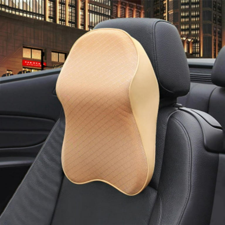 Universal Car Headrest Memory Foam Neck Pillow, Car Seat Cushion With Black  Cover