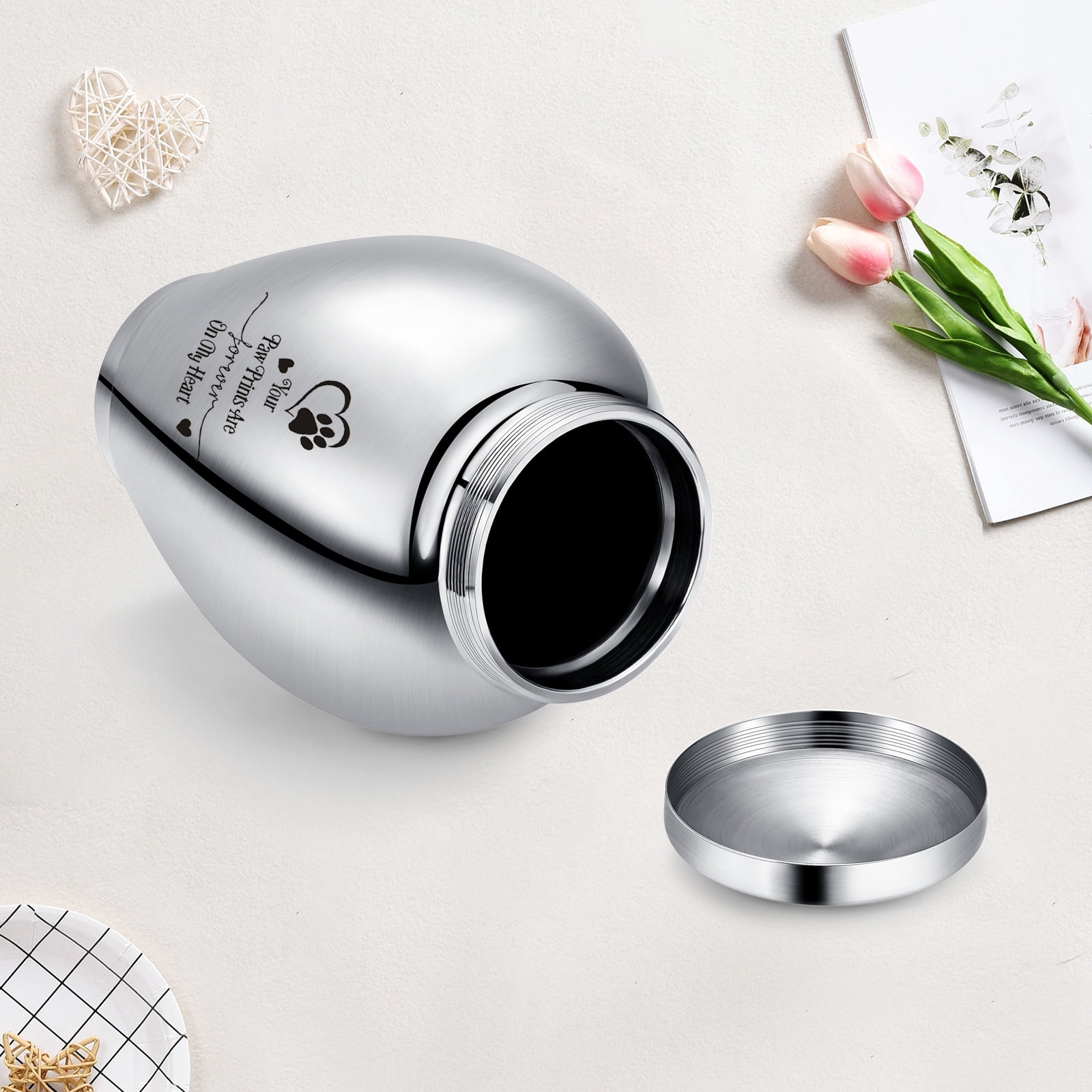 8.26 Inches Paw Print Keepsake Urns for Dog / Cat Memorial Cremation Urns for Pet Ashes - Decorative Urns, Urns for Human Ashes , Urns for Ashes Cremation Urn for Ashes