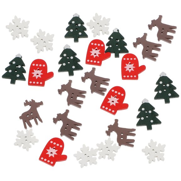 HONMEET 100pcs Elk Wooden Christmas Ornaments for Tree Decorations, Holiday Party Supplies, Festive Seasonal Home Decor