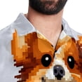 thumbnail image 5 of Pixel Dog Men's Printed Button Down Short Sleeve Casual Summer Beach Shirt - Unisex, 5 of 6