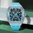 thumbnail image 3 of Men's Square Wrist Watch Silicone Sports Watch Waterproof Analog Digital Multifunction Clock, 3 of 6