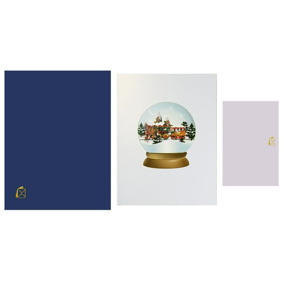 Christmas Card 3D Moving Train Shaped Greeting Cards Unique for Pop Up Xmas Card