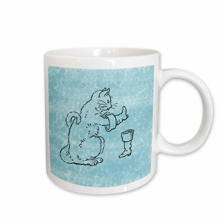 

3dRose Puss and Boots Cat vintage Ceramic Mug 15-ounce